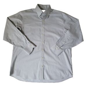 Proper Cloth Non-Iron Check Dress Shirt Men’s XL Blue White Button Down